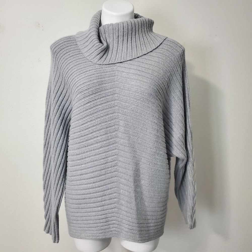 Philosophy republic gray turtleneck ribbed sweater